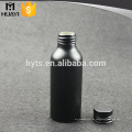 Botellas de aerosol de aluminio de impresión negra mate de 100 ml con tapa negra de tornillo mate